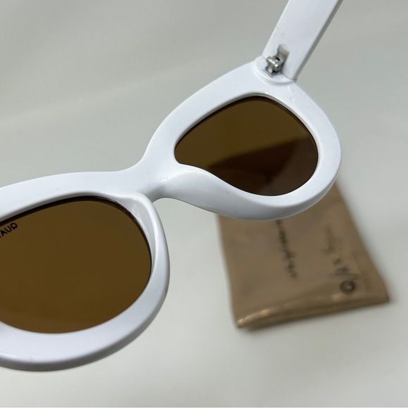 Quay Australia X Shay Mitchell Jinx White Cat Eye Womens Sunglasses Bronze Lens - Picture 6 of 11